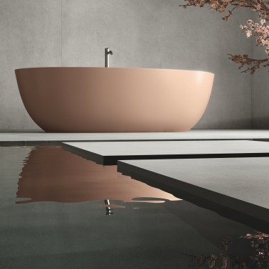 Carrelage Sol Aspect Ciment 90x90 Forte Epaisseur Antidérap. R11 Liège InstaHouse WORK APE Cendre salle de bain