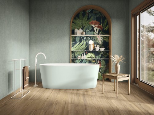 Carrelage Décoratif Mur Effet Panoramique Motif Exotique 120x280 Arty InstaHouse Atelier APE mur alcove salle de bain