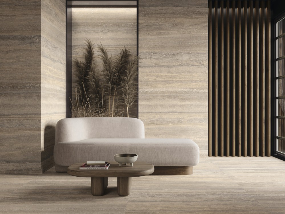Carrelage Effet Travertin Taupe 60x120 Antidérapant R10 Tivoli InstaHouse TIBUR APE sol salon